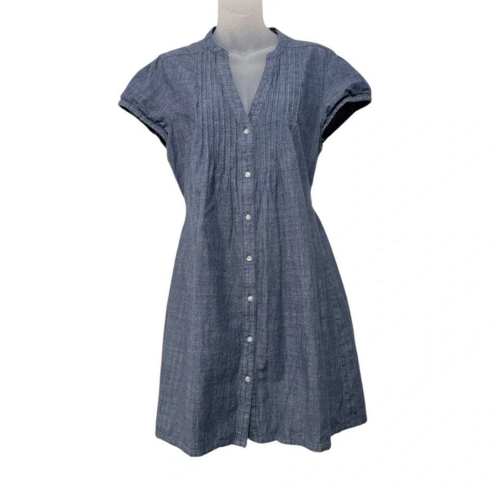 🎉SOLD🎉. Old Navy Denim Shirt Dress w/ Pleated Bob - Picture 1 of 4